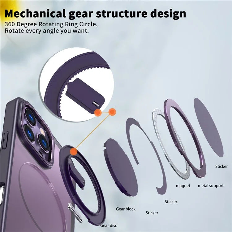 For iPhone 16 Pro Case Compatible with MagSafe TPU+PC Kickstand Phone Cover