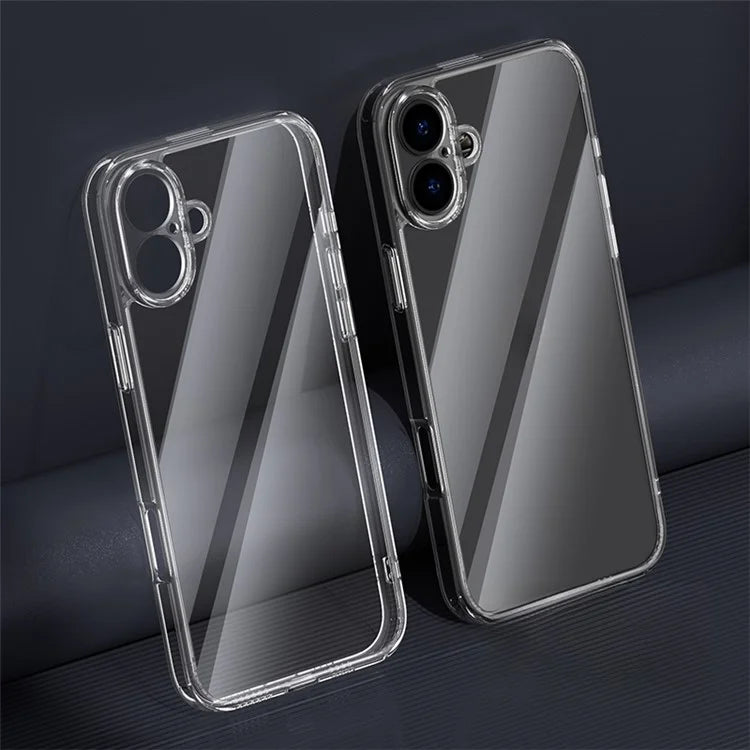 For iPhone 16 Case TPU+Tempered Glass Airbag Corners Anti-drop Phone Cover