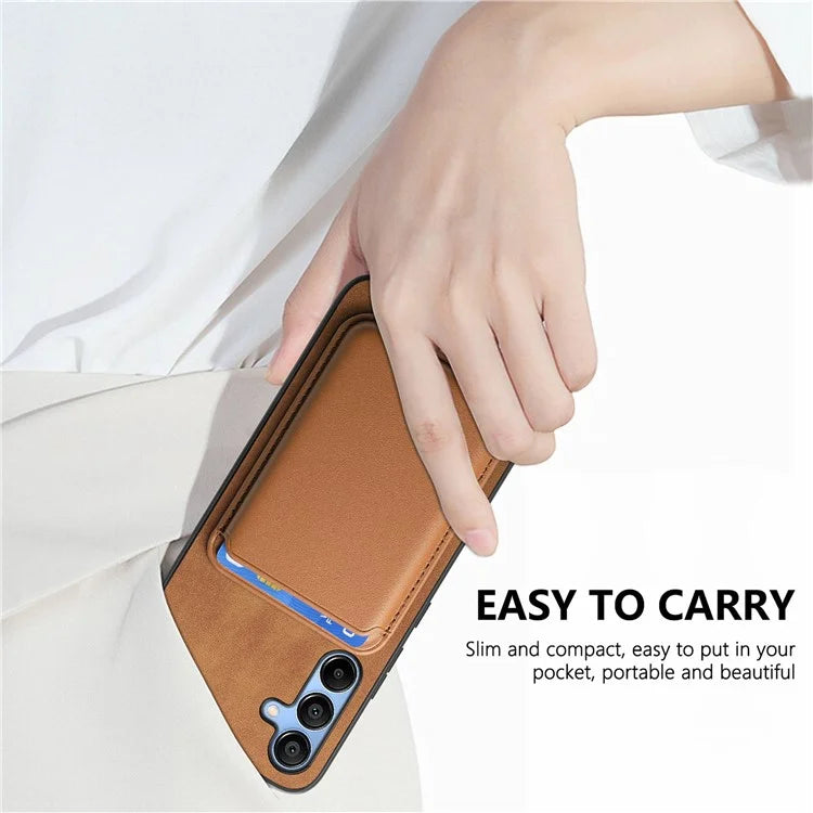 B2 For Samsung Galaxy A25 5G (Global) (161.0 X 76.5 X 8.3mm) Magnetic Phone Case with Card Bag