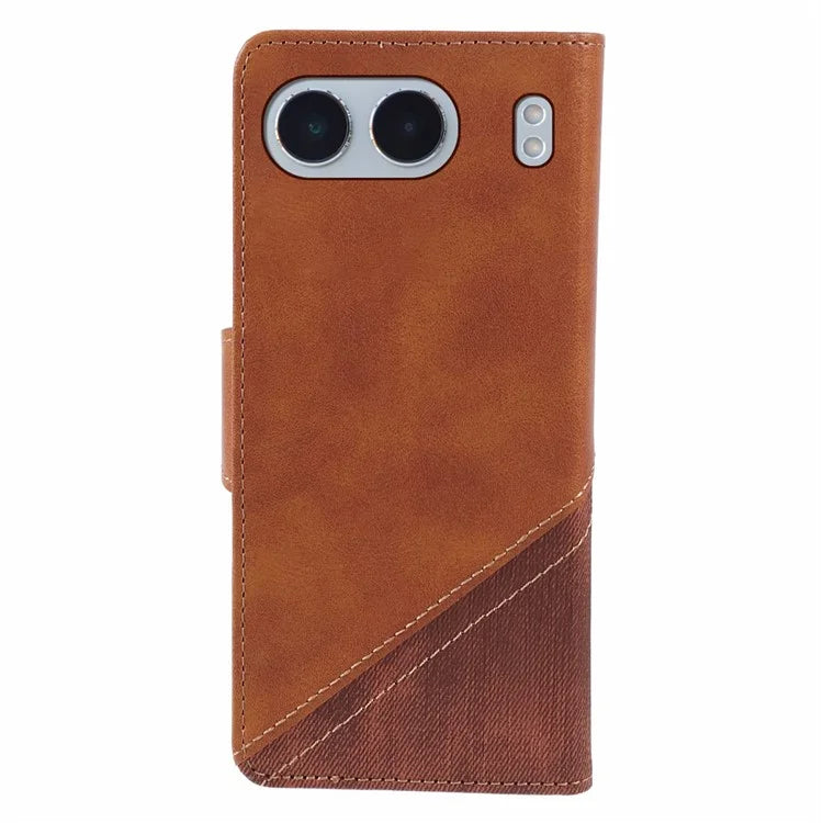 For OnePlus Nord 4 Case Leather Wallet Stand Phone Cover Texture Splicing