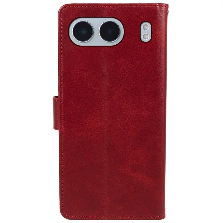 For OnePlus Nord 4 Case Card Holder Wallet PU Leather Phone Cover Calf Texture Wrist Strap
