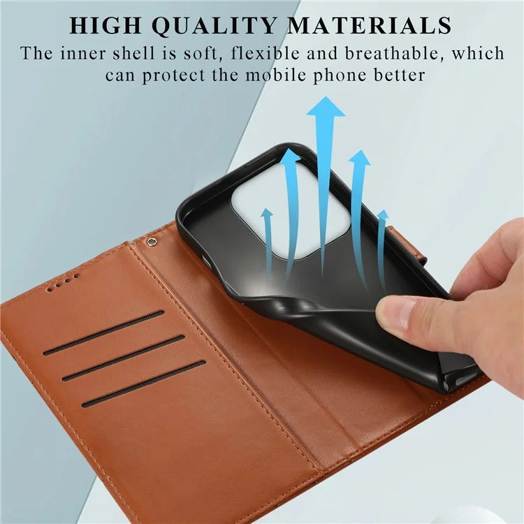 DF-06 For Xiaomi Redmi Turbo 3 5G / Poco F6 5G Wholesale Phone Case Line Imprint Leather Wallet Cover