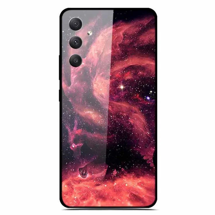 For Samsung Galaxy A35 5G Case Pattern Printing Tempered Glass Anti-Scratch Cell Phone Cover