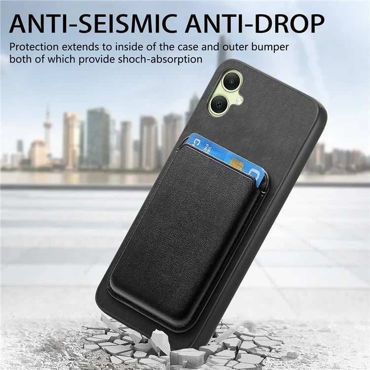 B2 For Samsung Galaxy A05 4G Cover Leather+TPU Phone Case with Magnetic Card Bag