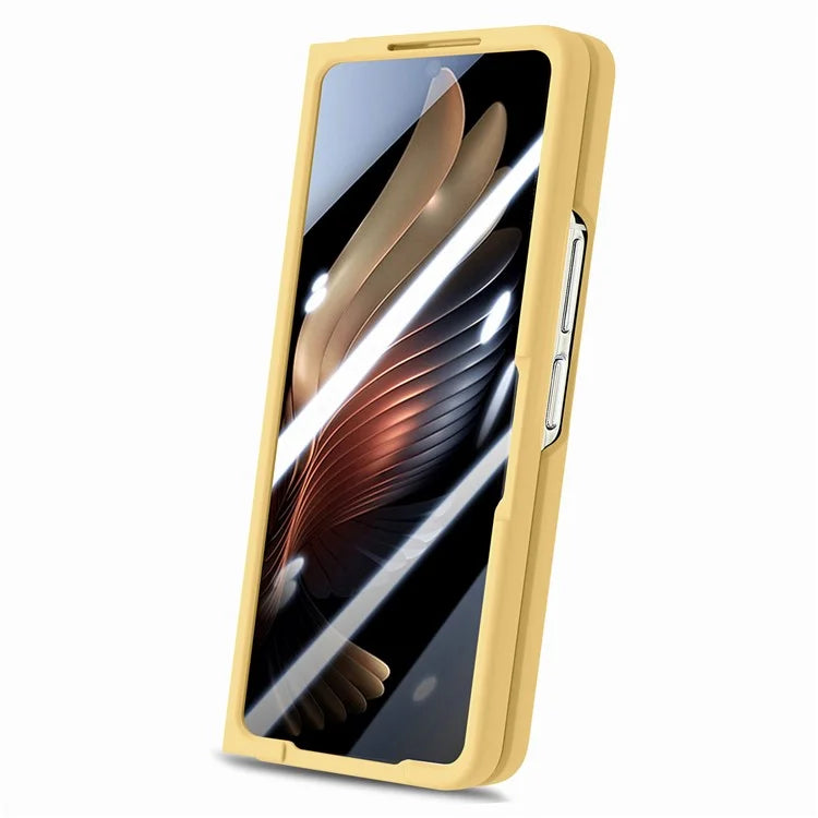 For Samsung Galaxy Z Fold6 5G Case Anti-Drop Wristband Leather+PC Phone Cover with Screen Film