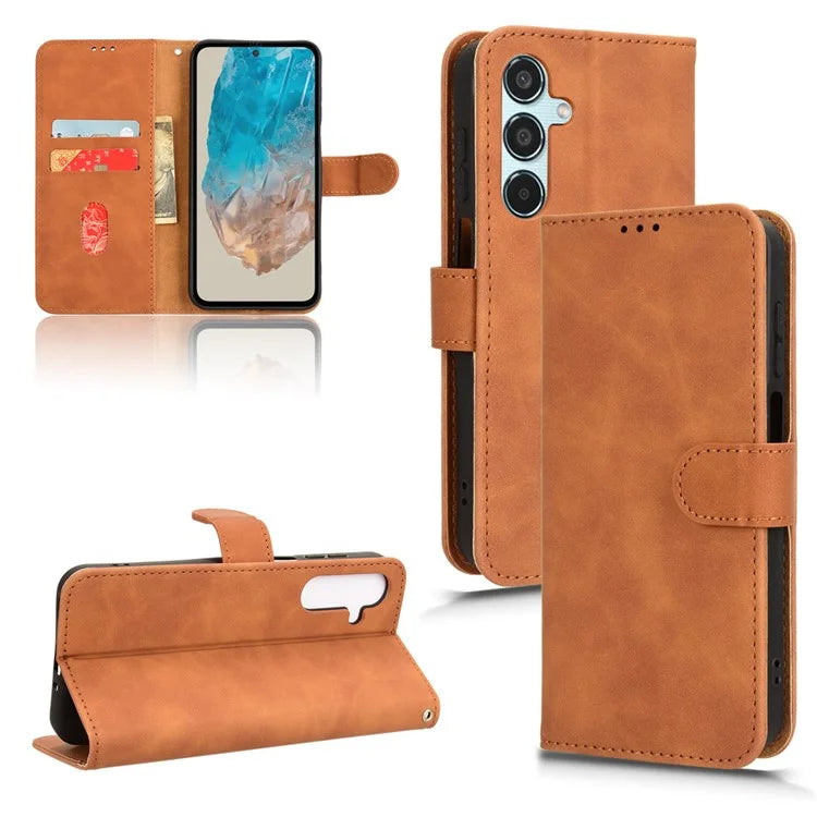 For Samsung Galaxy M35 5G Case Skin-Feel Leather Anti-Drop Wallet Flip Phone Cover