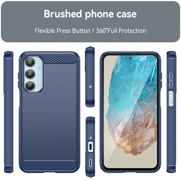 For Samsung Galaxy M35 5G Case Brushed TPU Phone Cover Carbon Fiber Texture