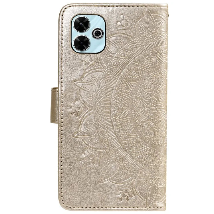 For Xiaomi Redmi 13 5G / 4G Phone Case Imprinted Totem PU Leather Wallet Cover with Stand