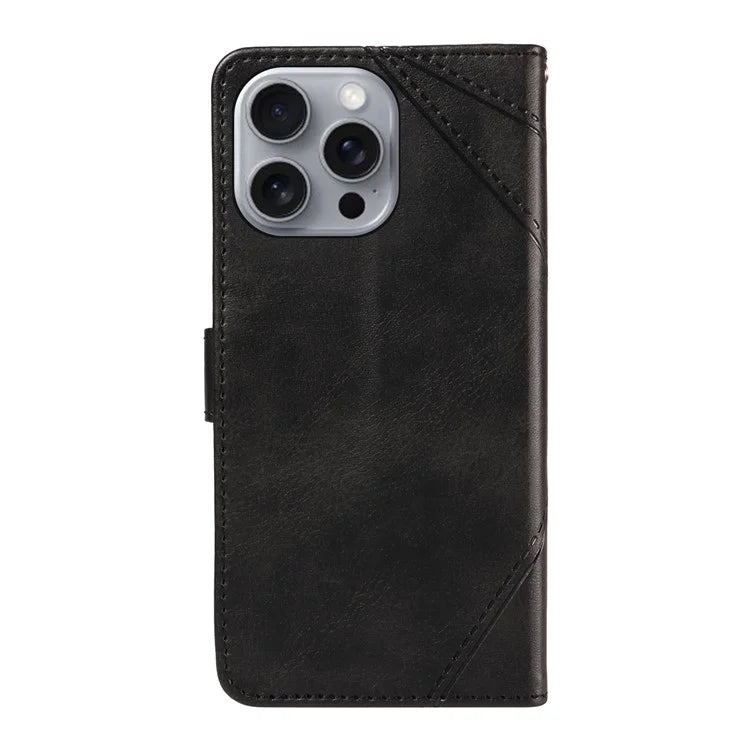For iPhone 16 Pro Max Case Geometric Shockproof Wallet Leathe Phone Cover