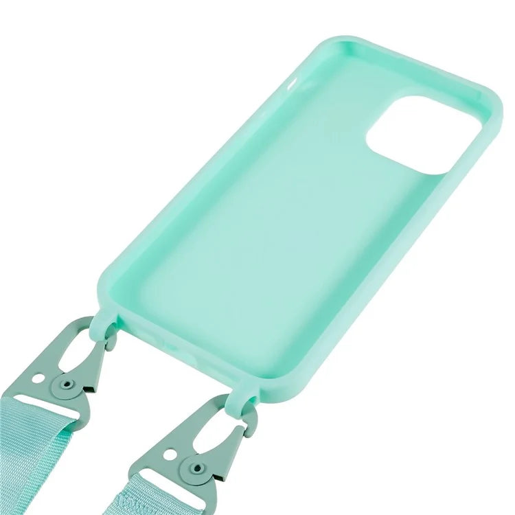 For iPhone 16 Pro Lanyard Case TPU Soft Matte Phone Cover