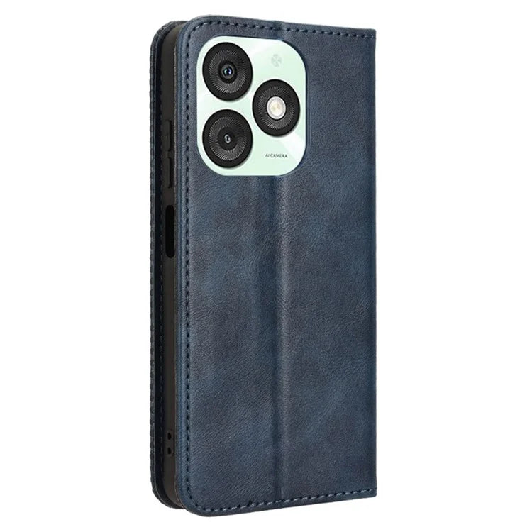 For itel A50 Shockproof Case Retro PU Leather Wallet Phone Cover