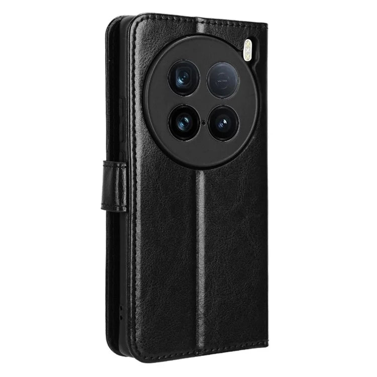 For vivo X100 Ultra 5G Protective Case Leather Wallet Phone Cover Crazy Horse Texture