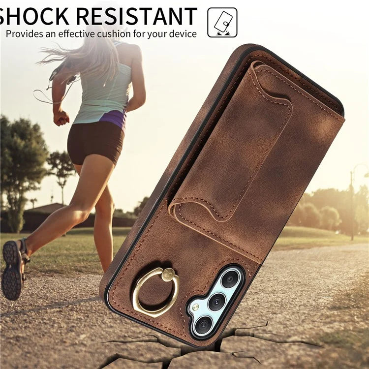 001 For Samsung Galaxy A15 5G Case Card Holder Kickstand Leather Shockproof Back Cover