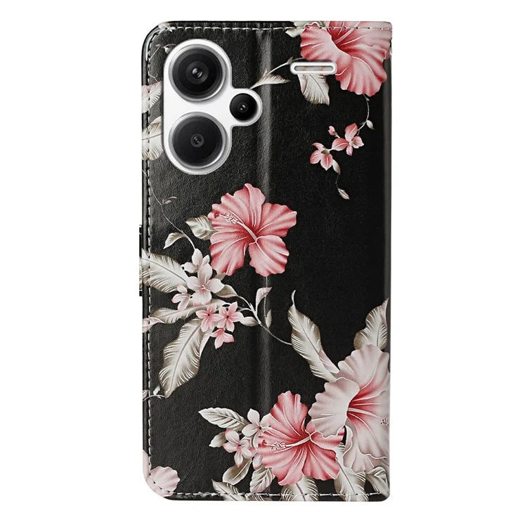 For Xiaomi Redmi Note 13 Pro+ 5G Case Card Slots Viewing Stand Leather Phone Cover Pattern Printed