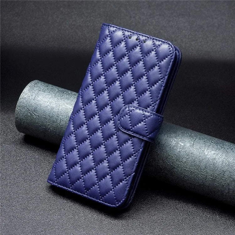 BINFEN COLOR BF Style-14 For Samsung Galaxy A06 Case PU Leather Rhombus Phone Cover