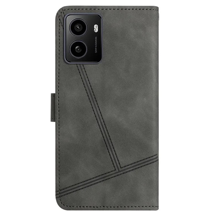 For HMD Pulse / Pulse+ Case Flip Leather Retro Phone Cover Lines Imprinted