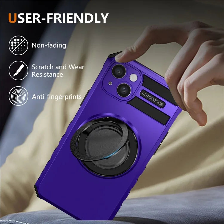 For iPhone 13 Case Compatible with MagSafe Rotary Kickstand Anti-Drop TPU+PC Phone Cover