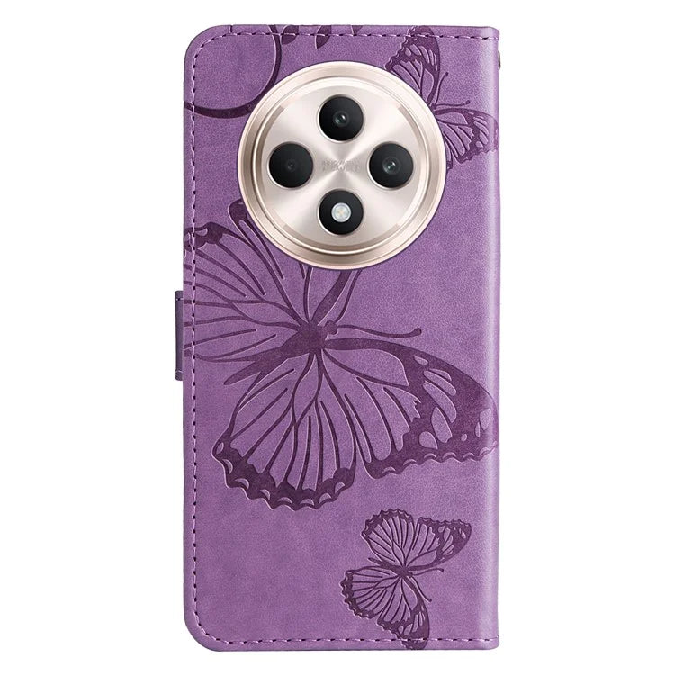 KT Imprinting Flower Series-2 For Oppo Reno12 F 4G Case Wallet Flip Leather Butterfly Phone Cover