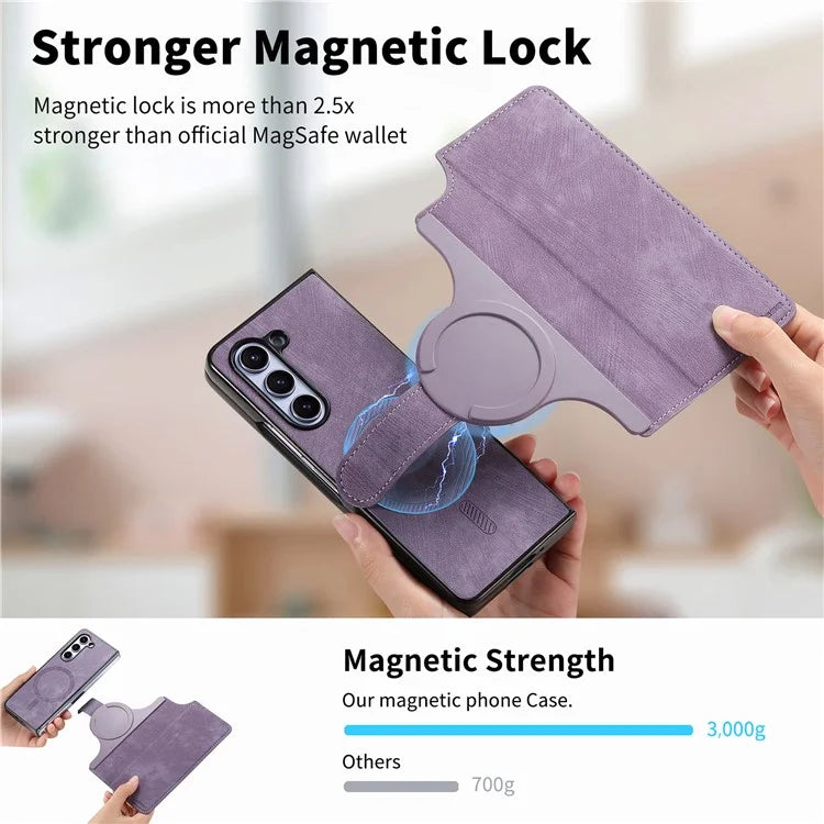 CASENEO MW-03 For Samsung Galaxy Z Fold6 5G Case Leather 2-in-1 Magnetic Detachable Wallet Phone Cover