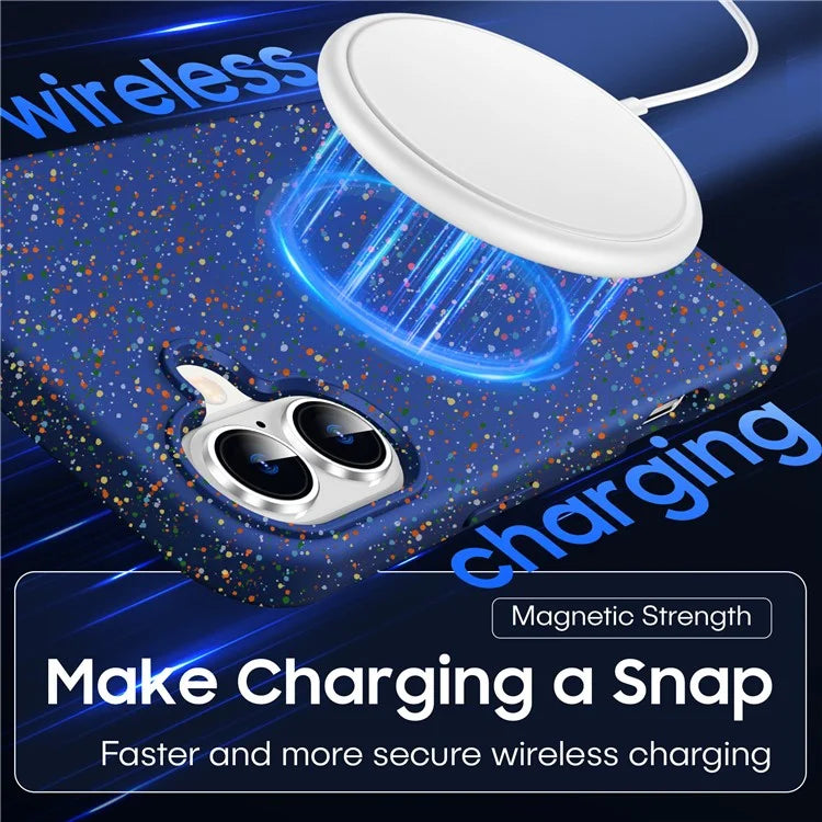 For iPhone 16 Case Compatible with MagSafe Colorful Dot Hard PC Matte Phone Cover