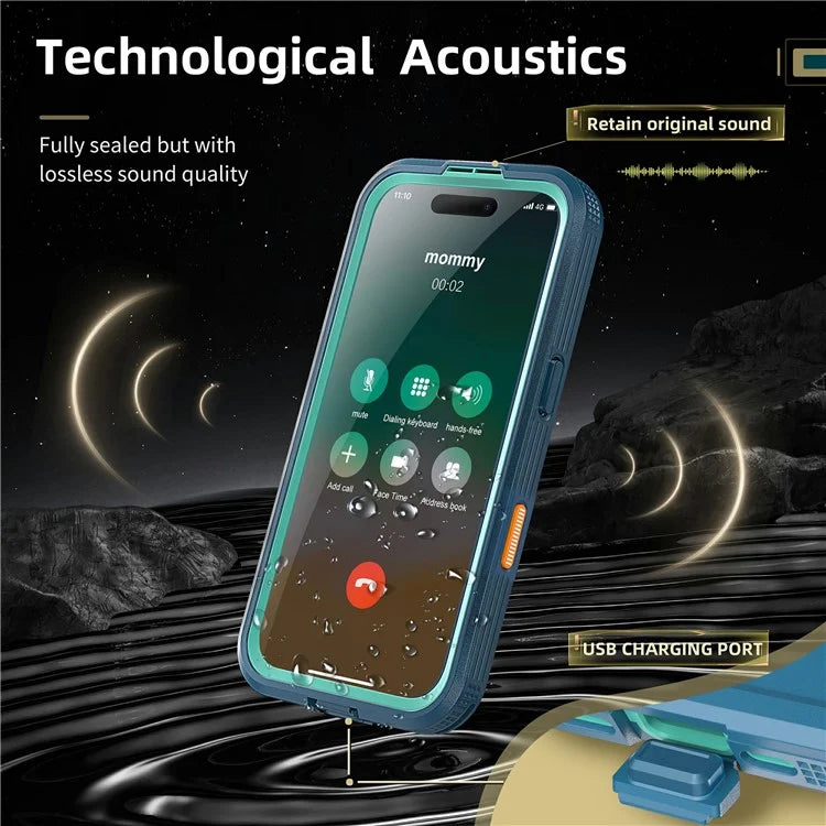 SHELLBOX For iPhone 16 Plus Case Compatible with MagSafe IP68 Waterproof Clear Phone Cover