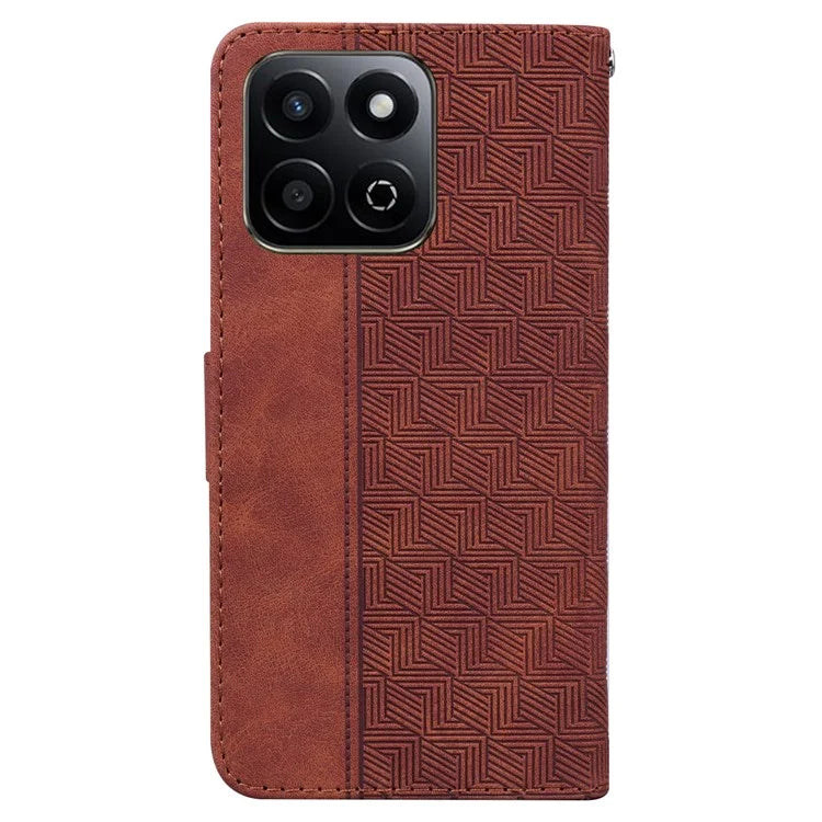 For Honor Play 60 Plus 5G Case Geometry Pattern Leather Wallet Phone Cover