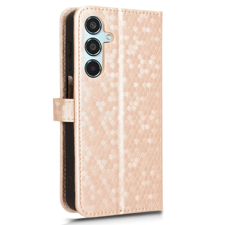 For Samsung Galaxy M35 5G Wallet Case Dot Pattern Imprint PU Leather Phone Cover
