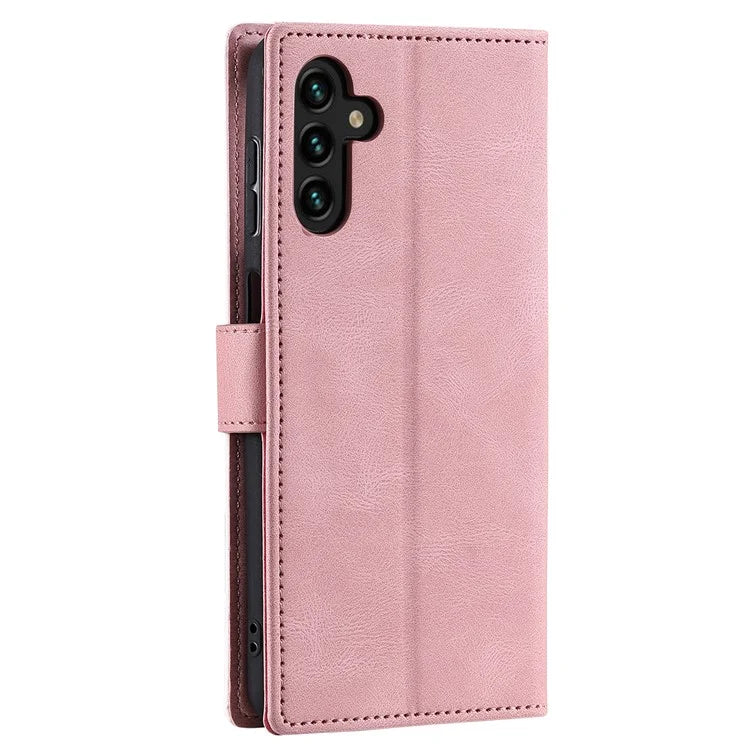 For Samsung Galaxy A16 5G Leather Case Splicing Stitching Wallet Stand Phone Cover with Strap