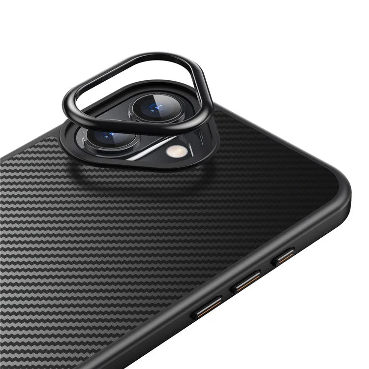 For iPhone 16 Plus Magnetic Case Compatible with MagSafe Carbon Fiber Texture PC + TPU Cover