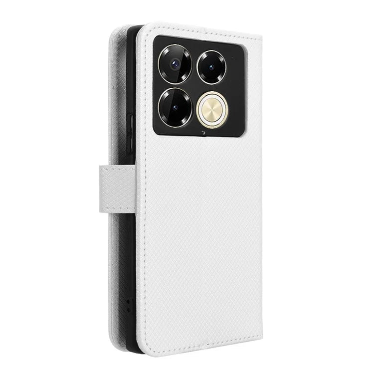 For Infinix Note 40 5G / X6852 Phone Stand Case Diamond Texture PU Leather Cover Wallet