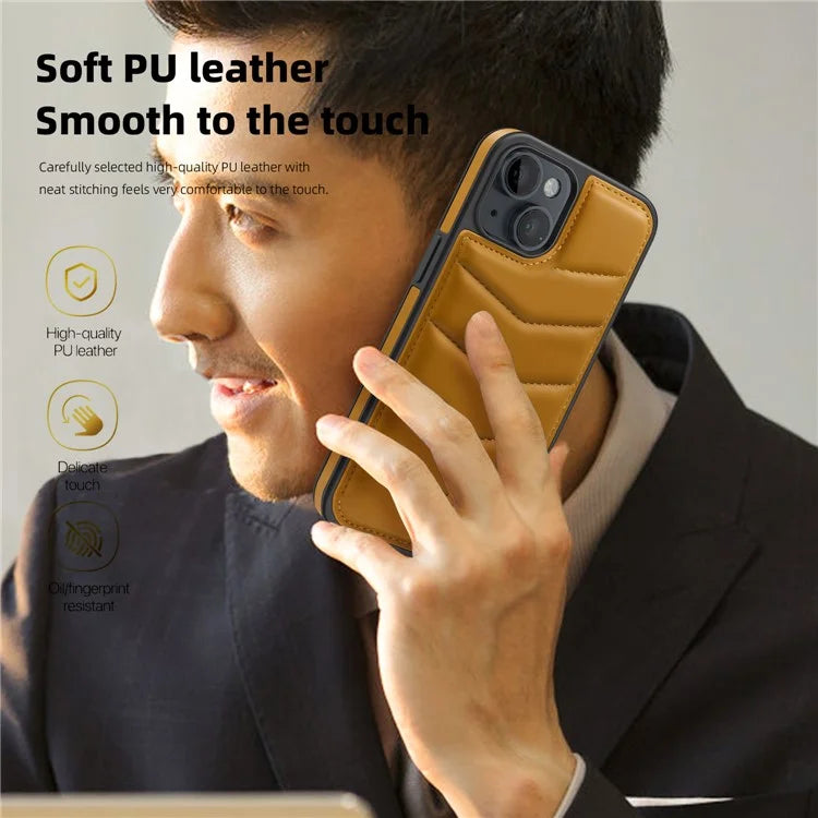 For iPhone 14 Case Case Compatible with MagSafe RFID Blocking Card Slot Leather Back Cover
