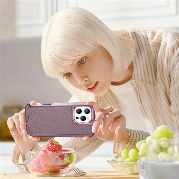 For iPhone 16 Pro Case Drop-Proof PC+Silicone+EVA 3-in-1 Phone Cover