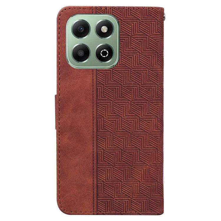 For Honor X6b 4G Case Geometry Pattern Leather Wallet Phone Cover