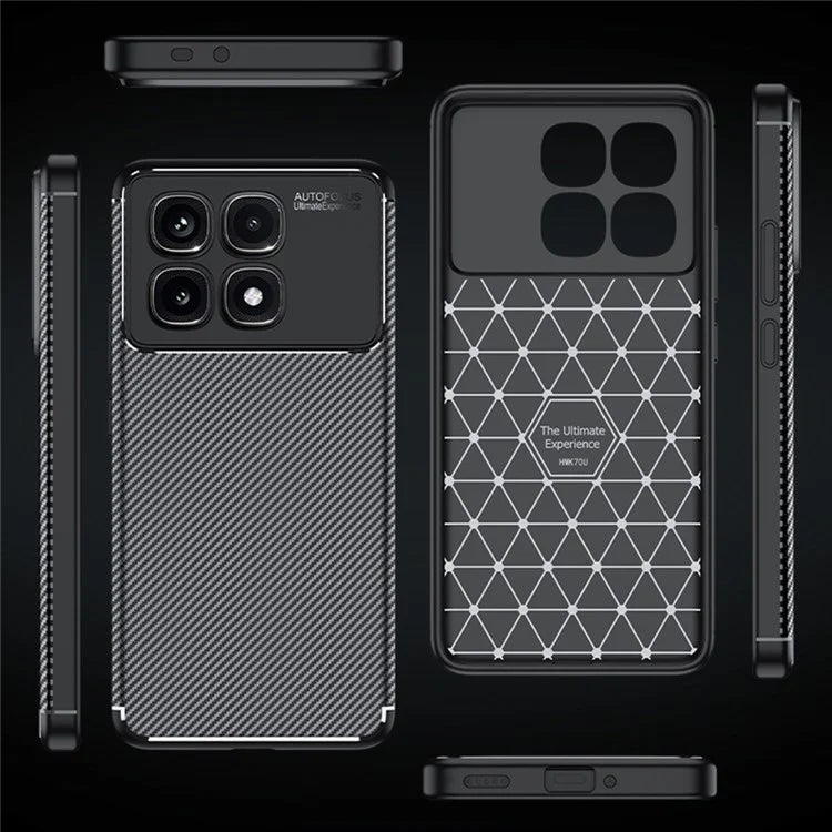 For Xiaomi Redmi K70 Ultra Case Carbon Fiber Texture TPU Phone Cover Heat Dissipation
