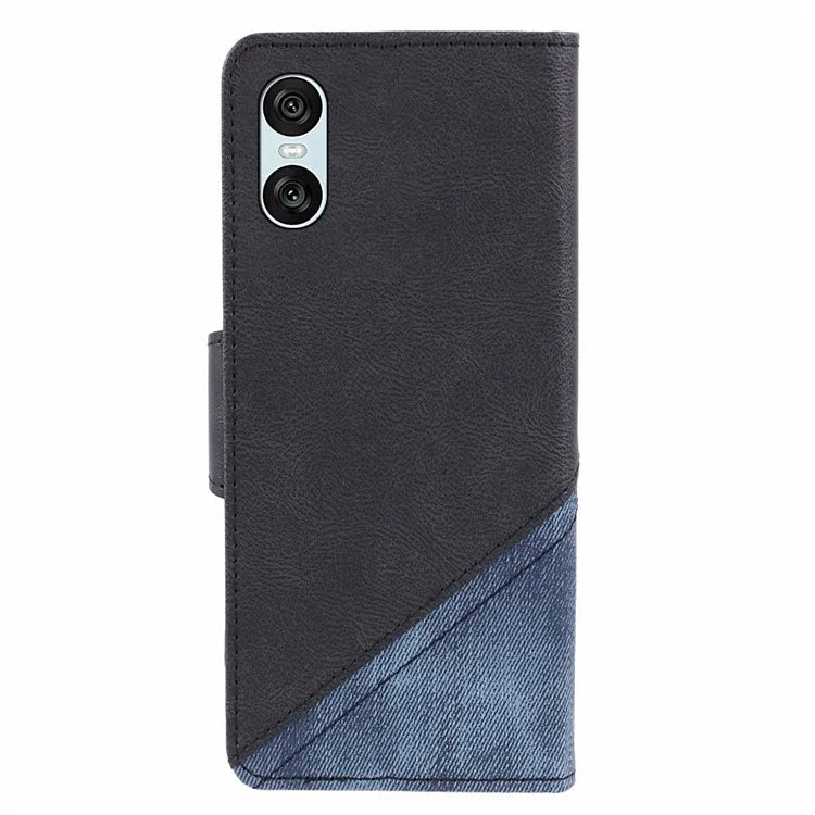 For Sony Xperia 10 VI Case Splicing Texture Leather Phone Cover Viewing Stand