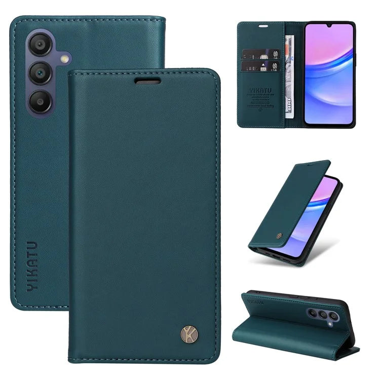 YIKATU YK-001 For Samsung Galaxy A16 5G Case Stand Leather Phone Cover Strong Magnetic Closure