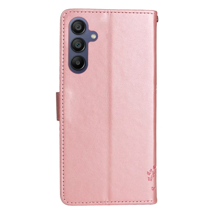 KT Imprinting Flower Series-3 For Samsung Galaxy A16 5G Case Cat Tree Pattern Flip Leather Phone Cover
