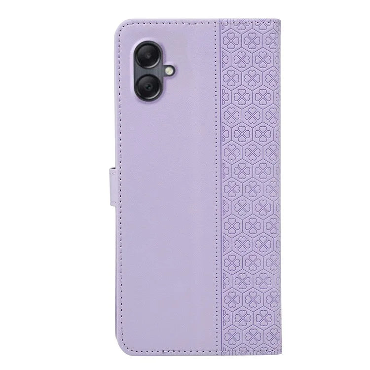 For Samsung Galaxy A06 Case Magnetic Clasp Four-Leaf Clover Leather Phone Cover