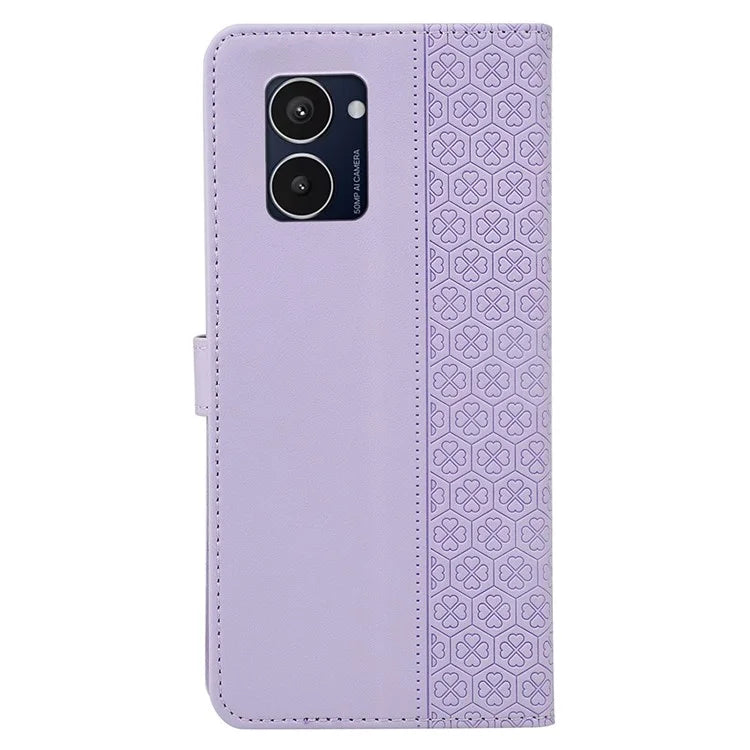 For HMD Pulse Pro / Pulse+ / Pulse Case Magnetic Clasp Four-Leaf Clover Leather Phone Cover