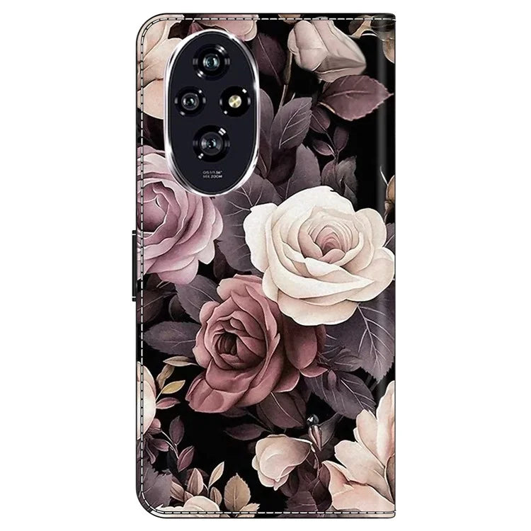 For Honor 200 Pro 5G Case PU Leather Wallet Phone Cover with Stand