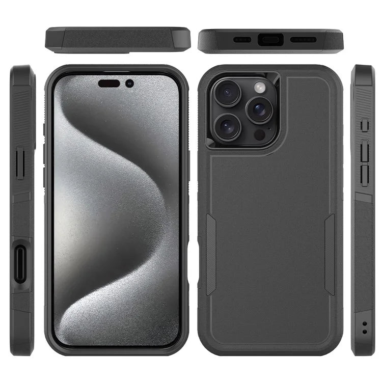 For iPhone 16 Pro Max Case 2-in-1 PC+TPU Shockproof Phone Cover