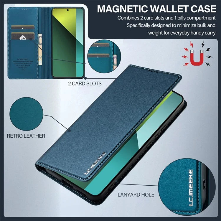 LC.IMEEKE L1 Series for Xiaomi Poco X6 5G / Redmi Note 13 Pro 5G Case PU Leather Wallet Stand Phone Cover