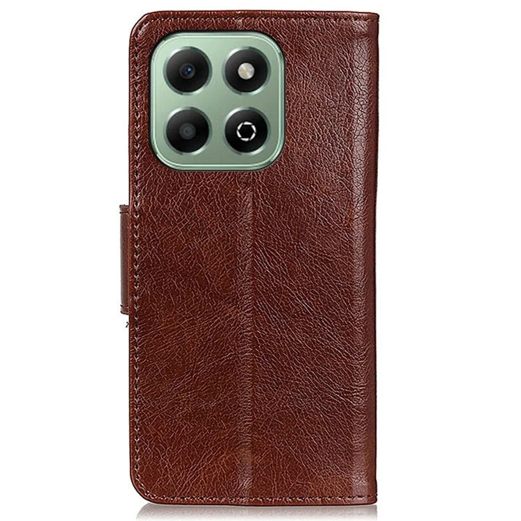 For Honor X6b 4G Case Nappa Texture Split Leather Wallet Phone Cover
