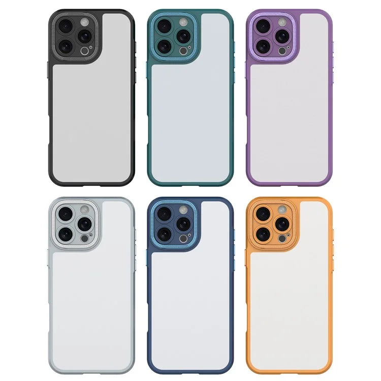 For iPhone 16 Pro Case Matte Anti-Fingerprint PC+TPU Phone Back Cover