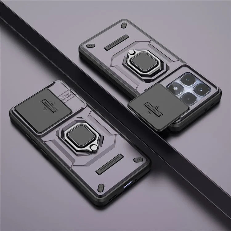 For Xiaomi Redmi K70 Ultra Case PC+TPU Kickstand Phone Protector with Lens Cover
