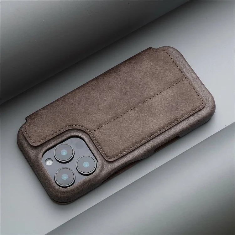 LC.IMEEKE For iPhone 16 Pro Max Case Card Holder Stand Leather Phone Cover