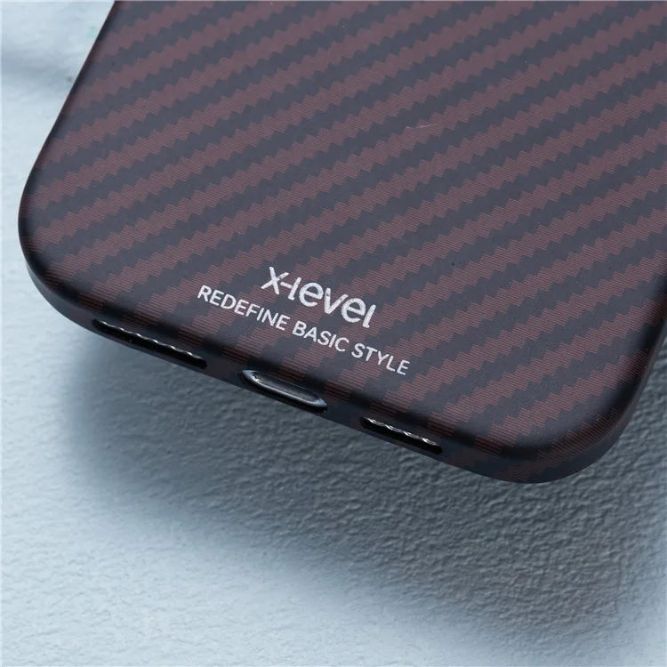 X-LEVEL For iPhone 16 Pro Max Magnetic Case Ultra-Thin PC Hard Phone Cover Carbon Fiber Texture