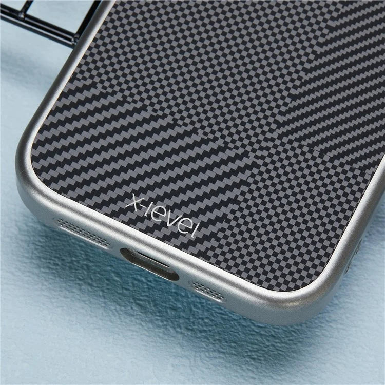 X-LEVEL For iPhone 16 Pro Max Magnetic Case Hard PC Phone Cover Carbon Nano-Fiber Texture