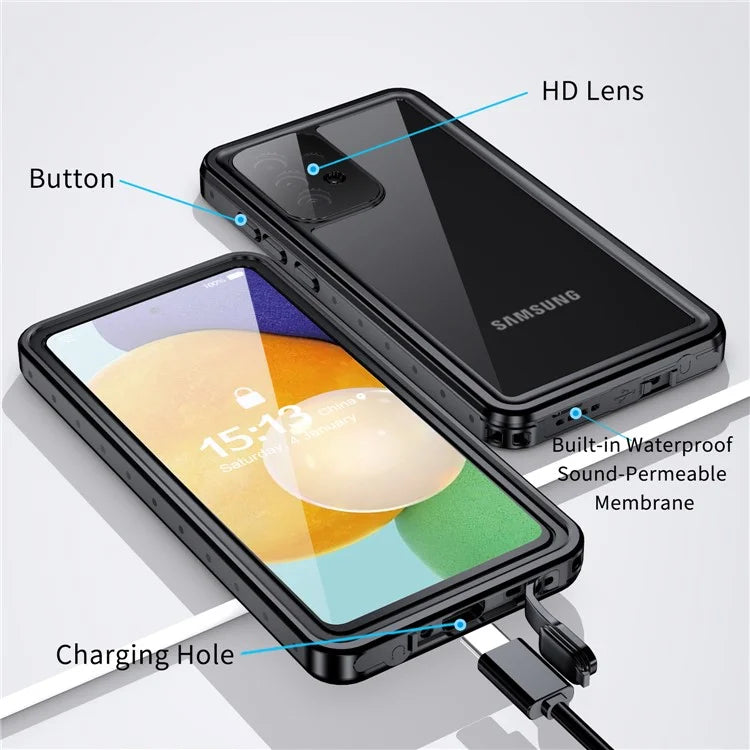 REDPEPPER For Samsung Galaxy A52s 5G / A52 5G / A52 4G Case IP68 Waterproof PC+TPU Phone Cover