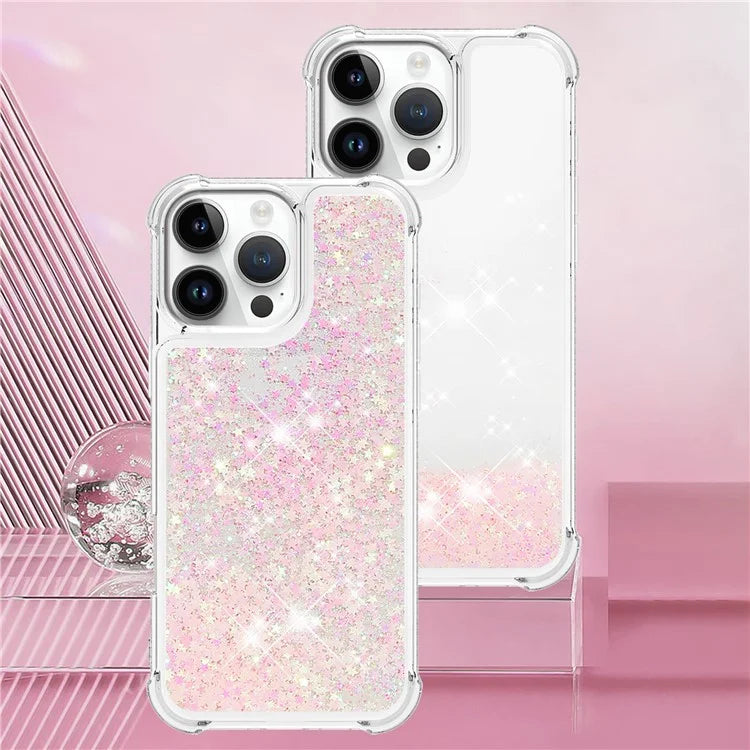 YB Quicksand Series-1 For iPhone 16 Pro Case Glitter Liquid Anti-Drop TPU Phone Cover
